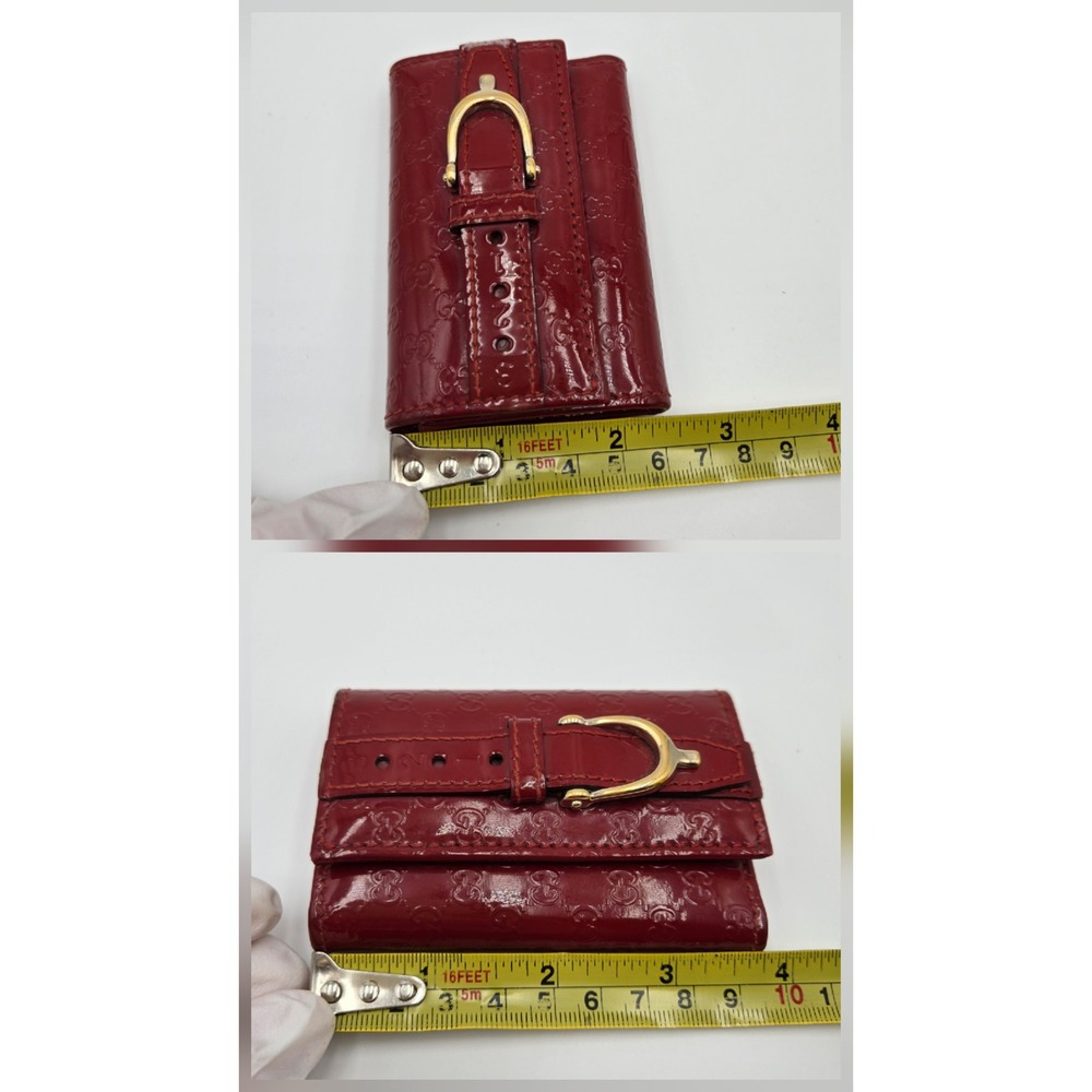 Gucci Red Guccissima Patent Leather 6 Key Case Holder Buckle - Picture 10 of 10